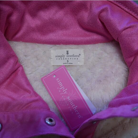 NWT Simply Southern Fleece Women's PINK Pullover Pockets Soft Cozy - Picture 3 of 6